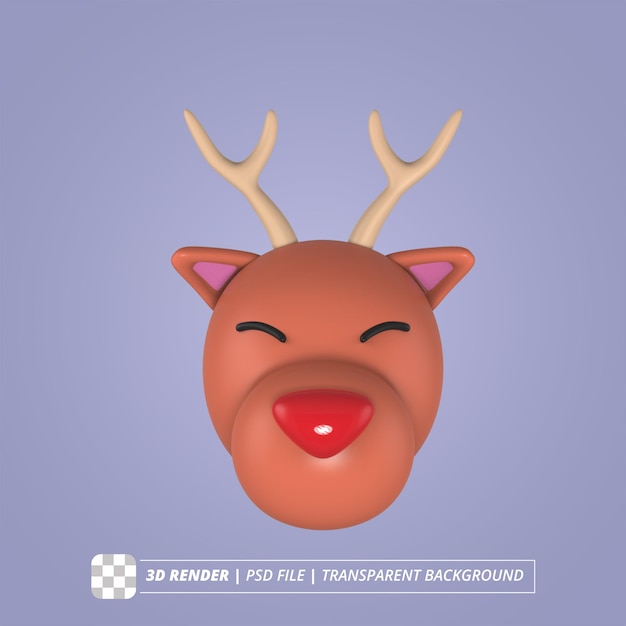 RED NOSE DEER ISOLIERT 3D RENDERN