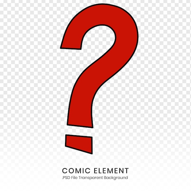 Red Question Mark Comic Element