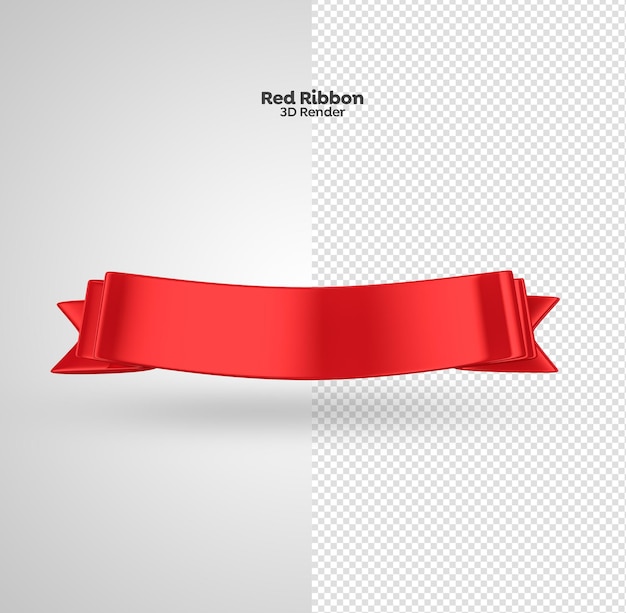 Red Ribbon 3D Render isolado para mídias sociais