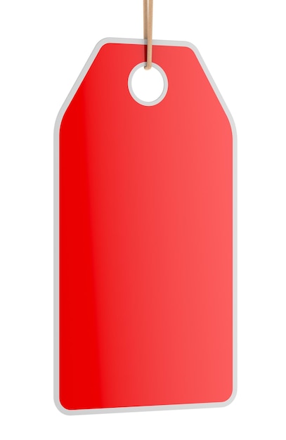 Red Sale Tag 3D-Rendering isoliert auf transparentem Hintergrund