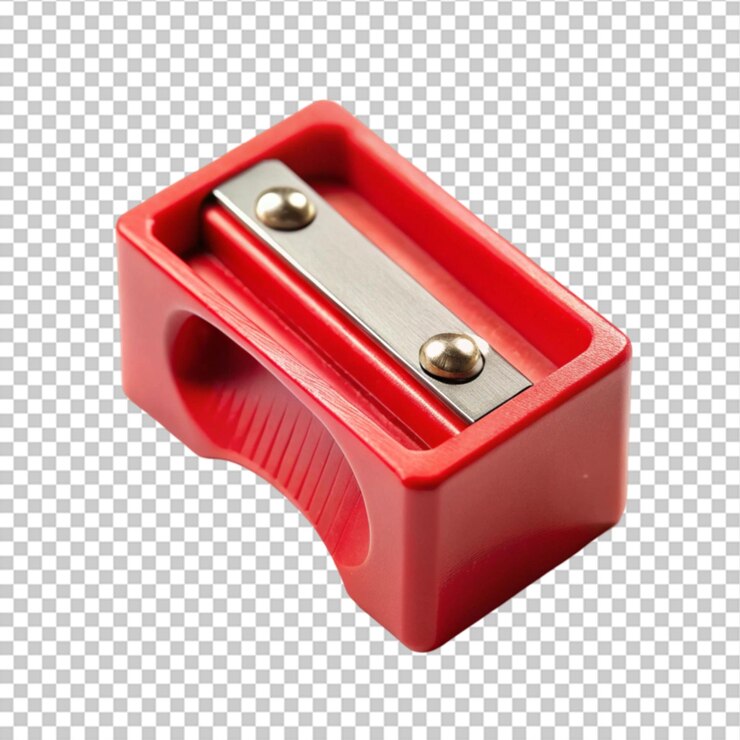 PSD red sharpener tool stationery on white background