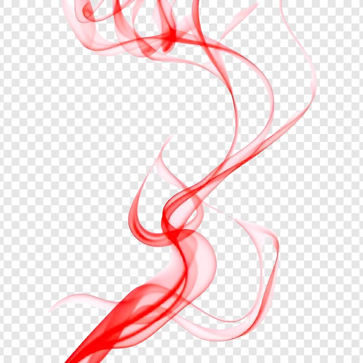 PSD red smoke isolated on transparent background