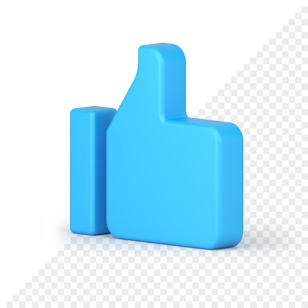 Red social como pulgar arriba icono 3d render