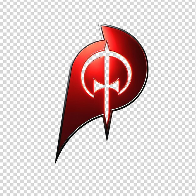 PSD red speech bubble with crosshair symbol on transparent background illustration