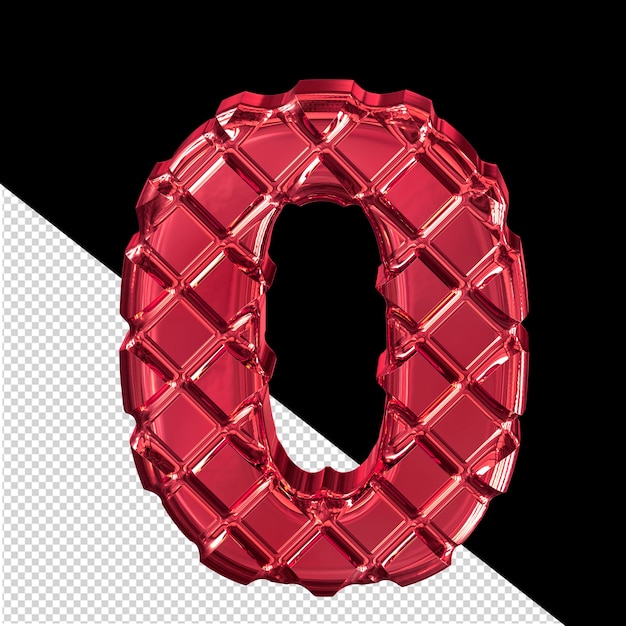 red symbol made of gold rhombuses number 0