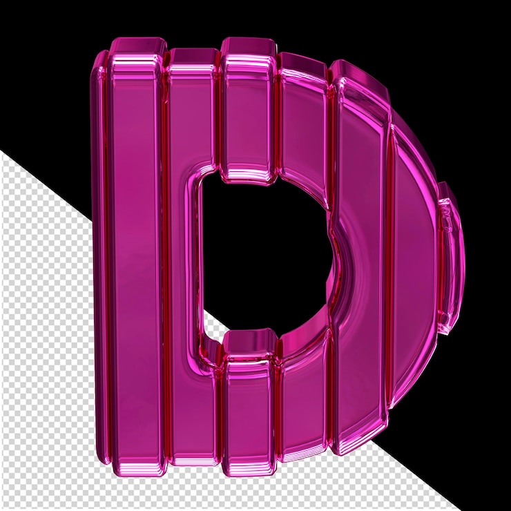 PSD red symbol with belts letter d