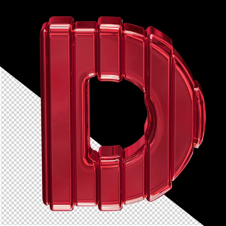 PSD red symbol with belts letter d