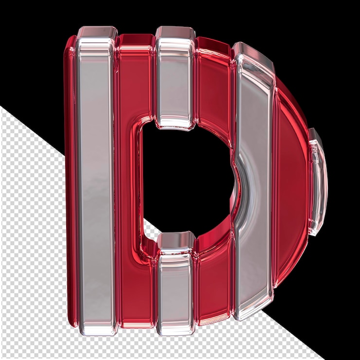 PSD red symbol with silver letter d