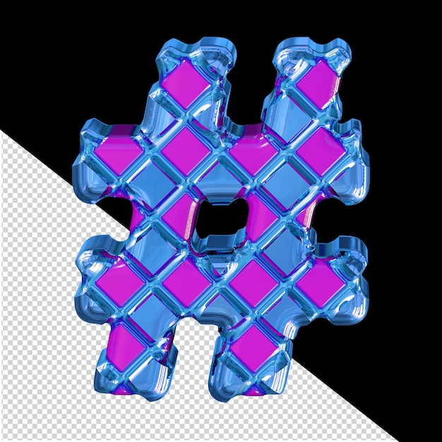 Red symbol with thick blue rhombuses