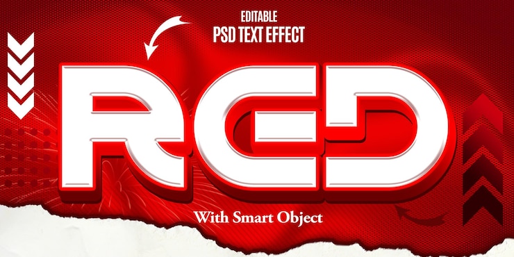 PSD red text effect