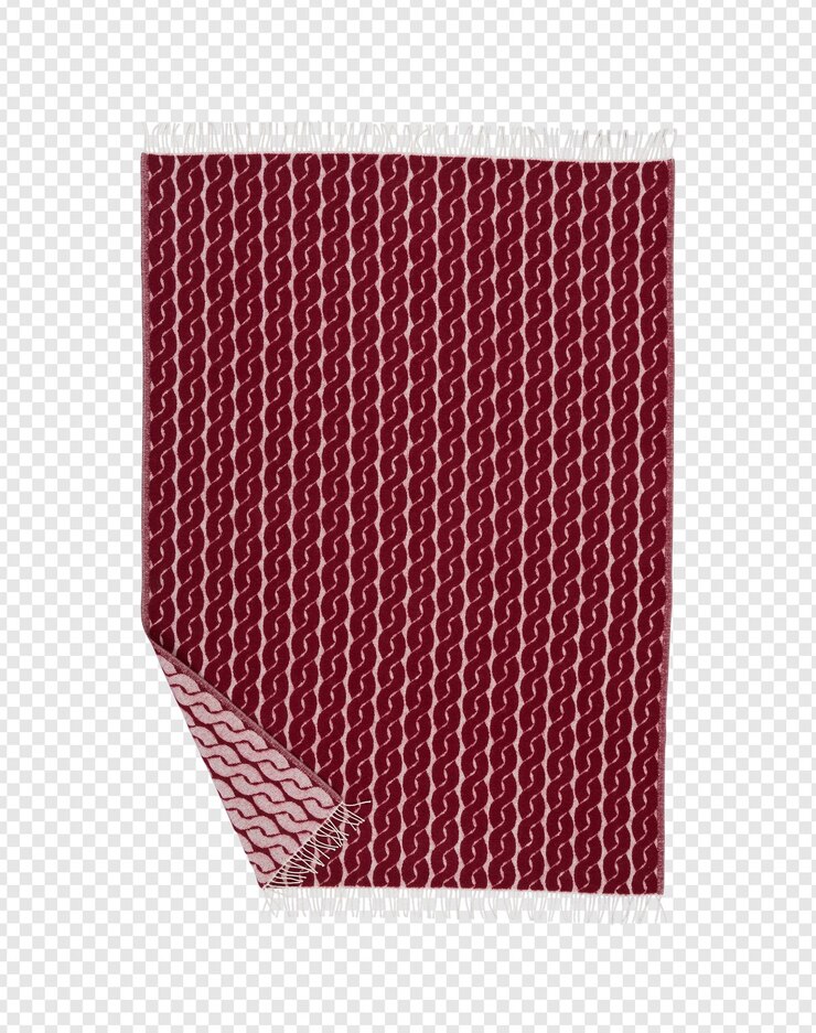 PSD red throw blanket with woven texture