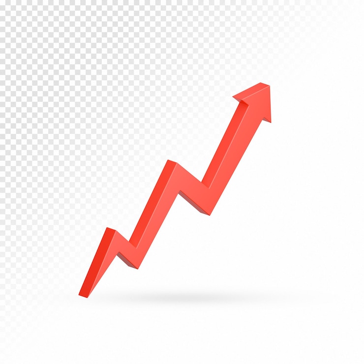 PSD red upward arrow