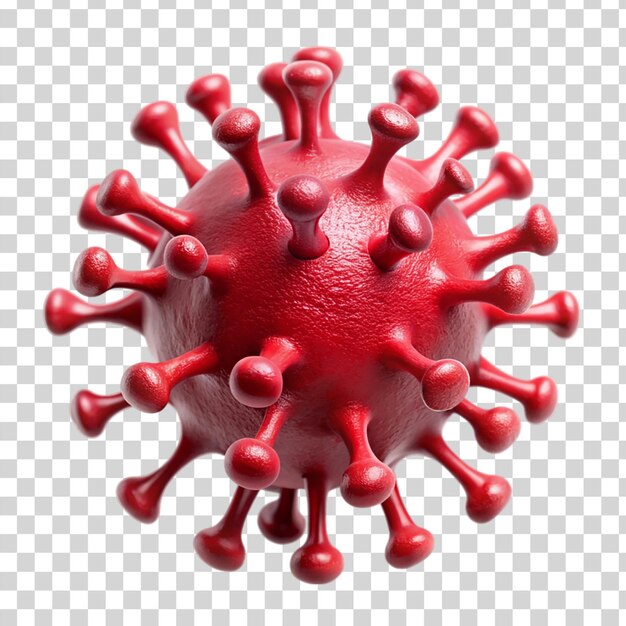 PSD red virus isolated on transparent background