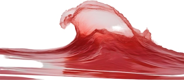 PSD red wave oil painting using brush technique