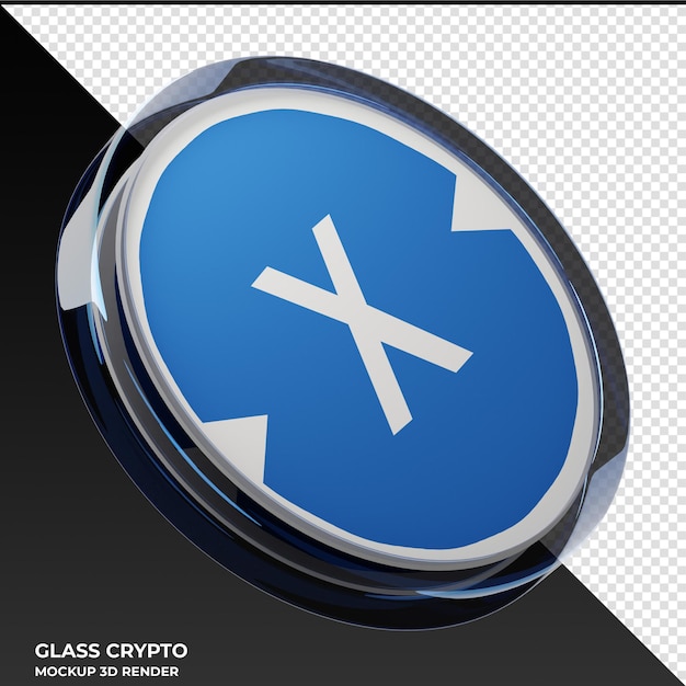 Red XDC XDC Glass Crypto Coin Ilustración 3D