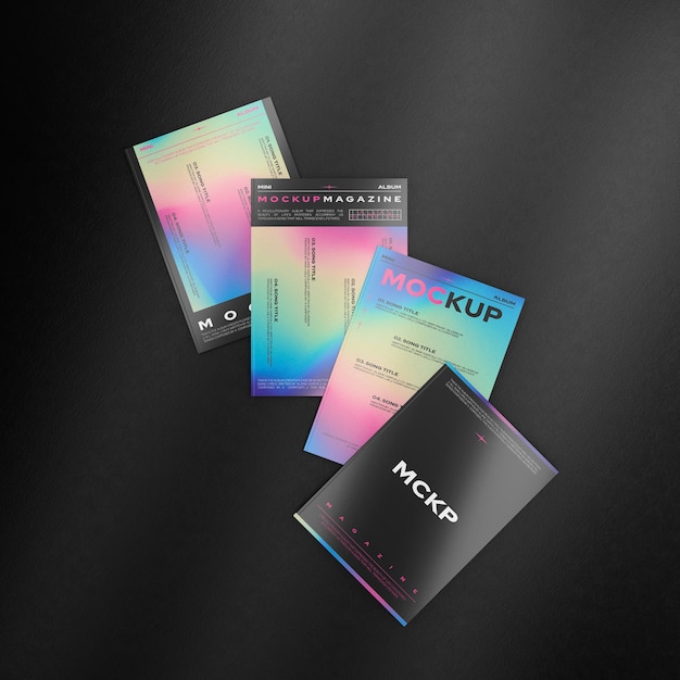 Redaktionelles Element-Mock-up-Design mit holografischem Effekt