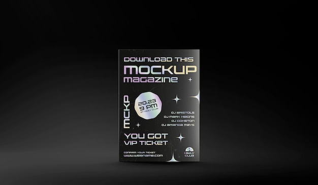 Redaktionelles Element-Mock-up-Design mit holografischem Effekt