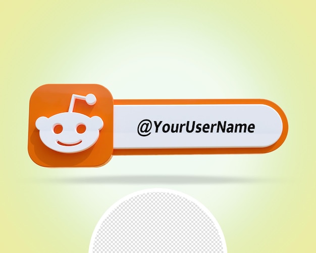 Reddit Bannière Médias Sociaux Logo Transparent 3d