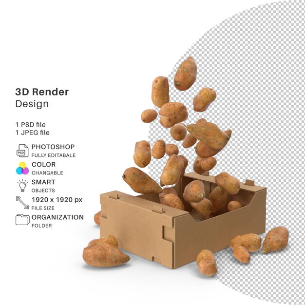 PSD reder 3d de patate douce