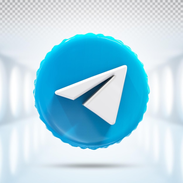 Redes sociais 3d do ícone do logotipo do telegrama