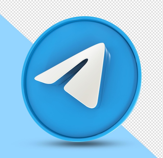 Redes sociais 3d do logotipo do telegrama