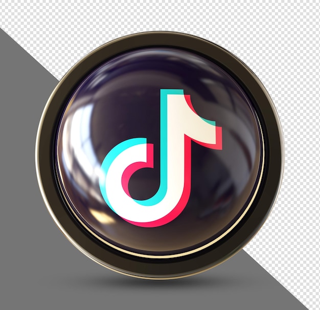 Redes sociais 3d do logotipo do tiktok