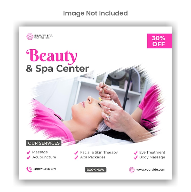 PSD redes sociais de beleza e spa ou design de modelo de postagem do instagram