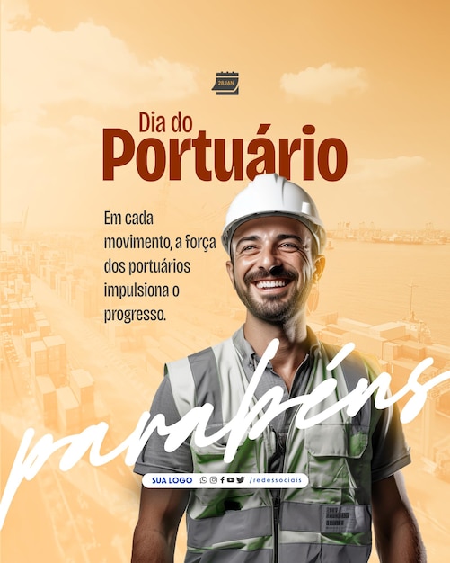 Redes sociais dia do portuário