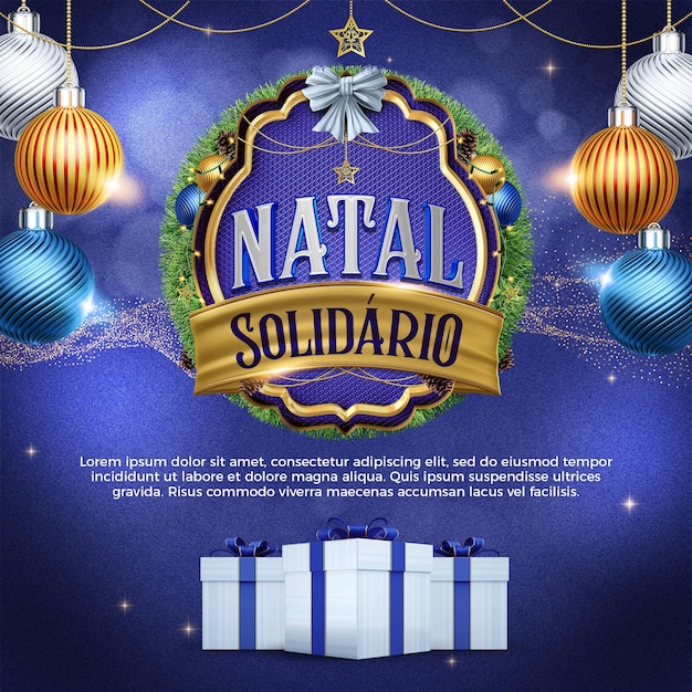 Redes sociais para o feed de natal solidário do instagram para inserir sua mensagem