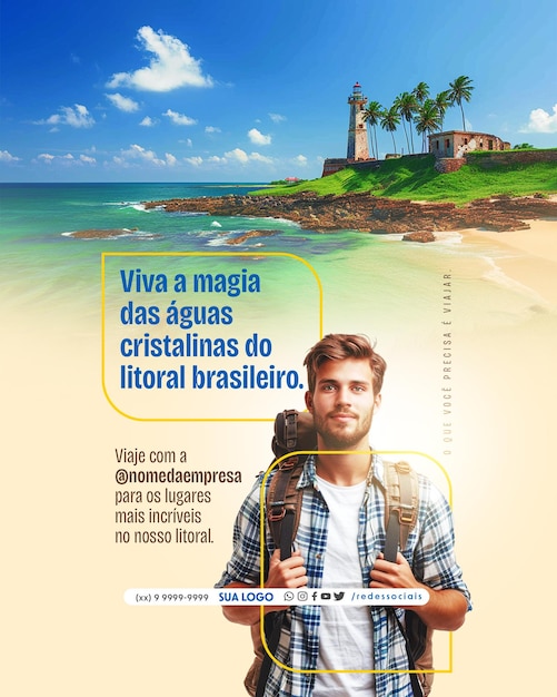 PSD redes sociales agencia de viagem