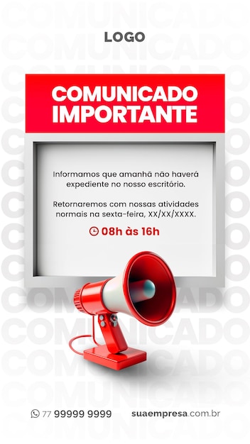 PSD redes sociales para avisos e comunicados vermelho para avisos y comunicaciones red