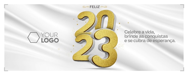 PSD redes sociales instagram banner feliz año nuevo celebración 2023