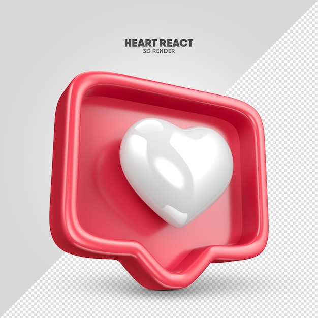 Redes sociales Instagram como reacción 3D Render