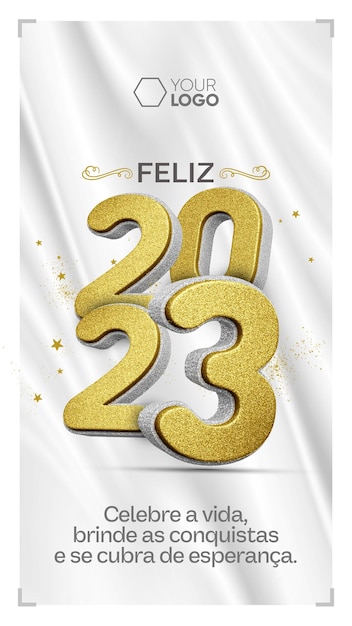 Redes sociales instagram historias feliz año nuevo celebración 2023