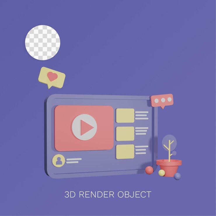 PSD las redes sociales de objetos de ilustración 3d se pueden usar para web, aplicaciones, gráficos de información, etc.