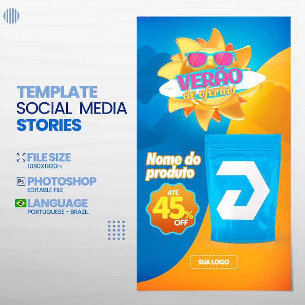 REDES SOCIALES OFERTAS DE VERANO OFERTA DE PRODUCTO 3D SUN BEACH TEXTO EDITABLE