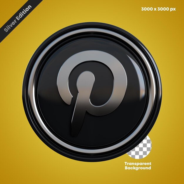 Redes sociales Pinterest icono 3D