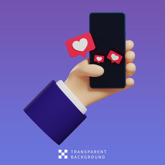Las redes sociales PSD como la ilustración 3D