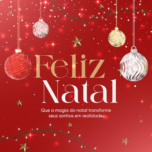 Las redes sociales publican Feliz Navidad en portugués 3D para la campaña de marketing en Brasil.