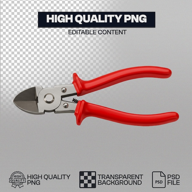 RedHandled Wire Cutters Un rendering 3D dettagliato
