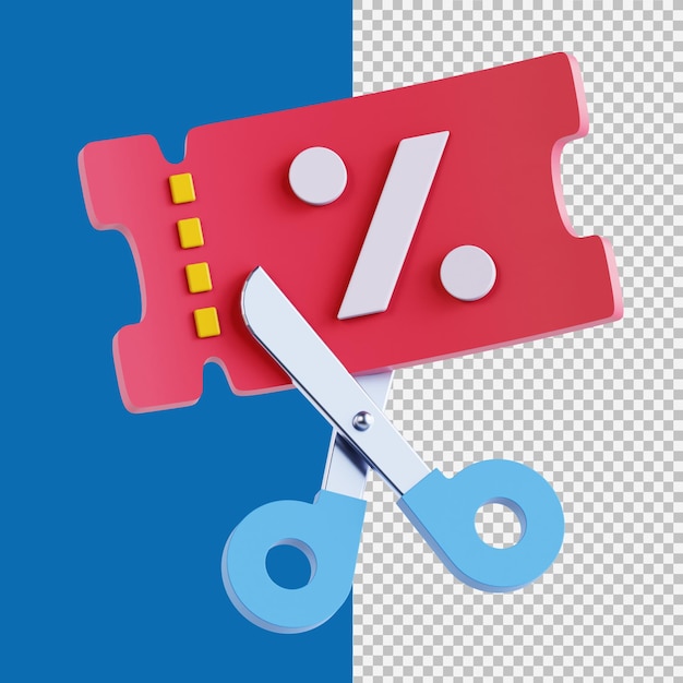 reducción de precio Ilustración gráfica en 3D
