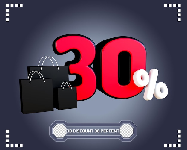 PSD réduction de 30 % avec le sac d'achat