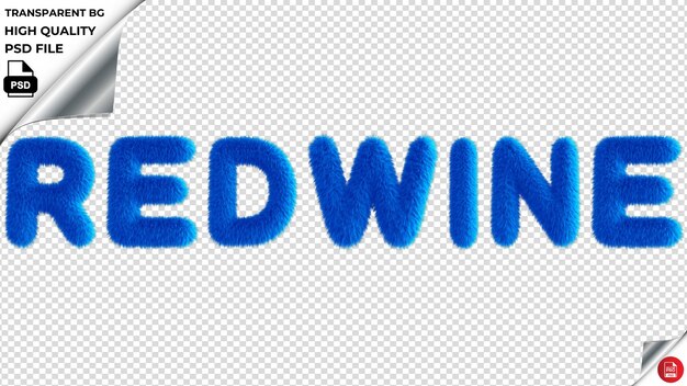 PSD redwine typography azul fluffy texto psd transparente