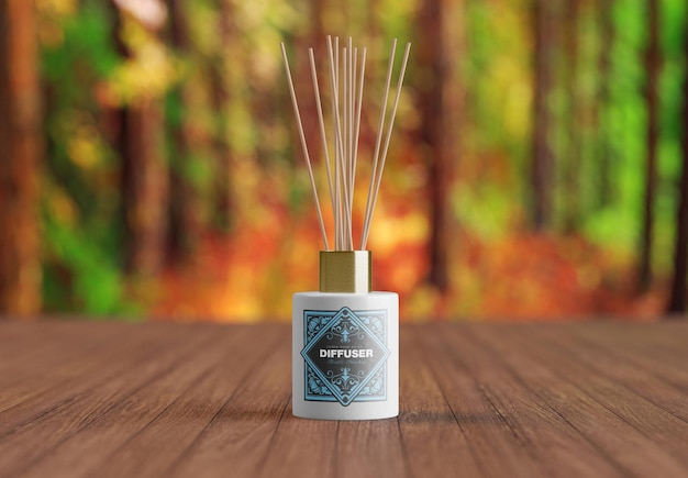 Reed Diffusor Glasflasche Mockup 3D render