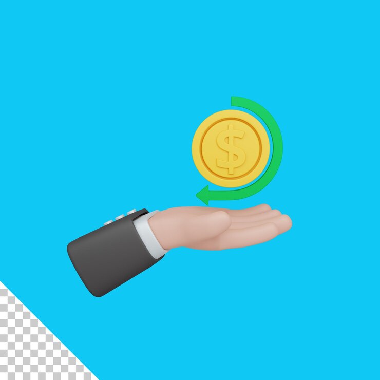 PSD reembolso de renderizado 3d aislado útil para comercio electrónico o negocios en línea ilustración de diseño premium