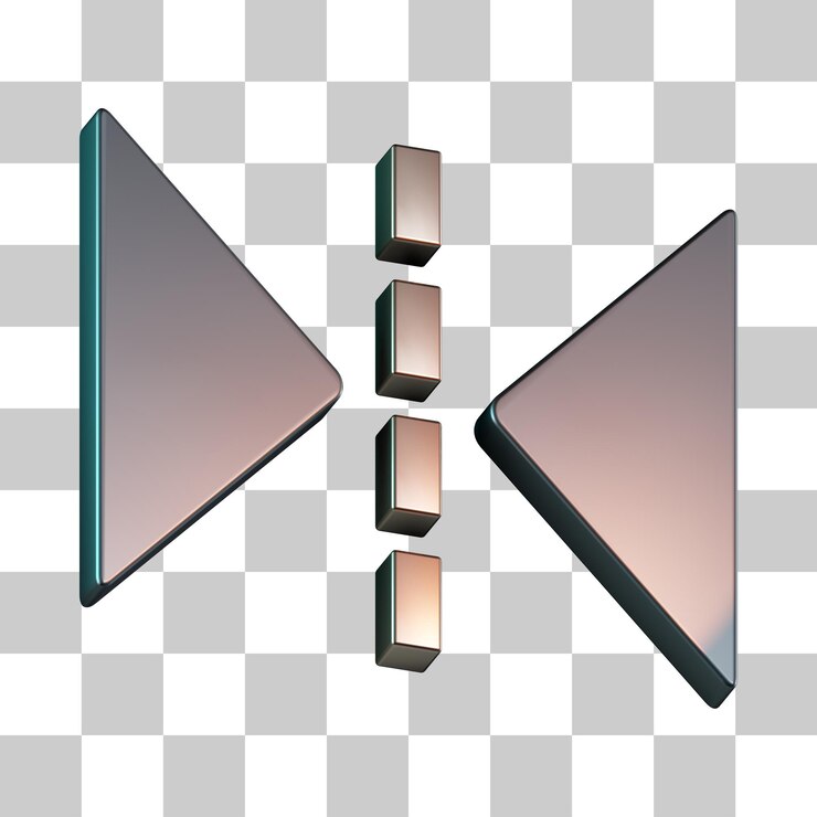 PSD refletir ícone 3d da forma