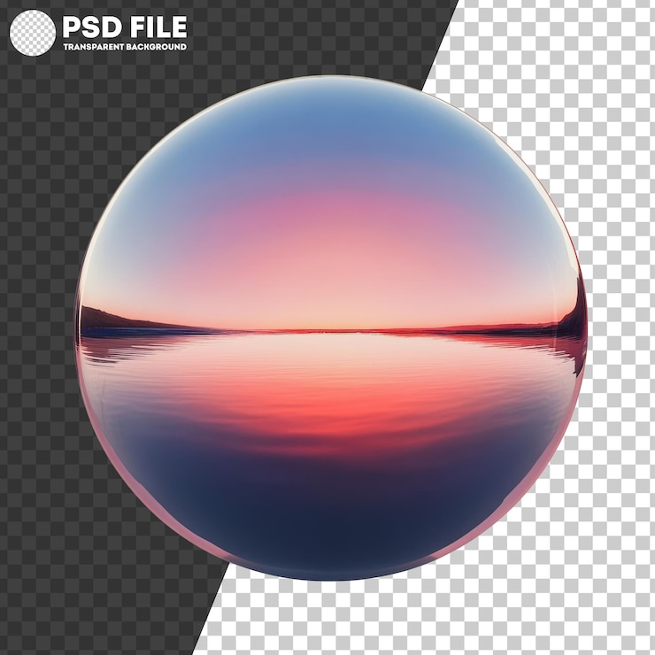PSD reflexiones del atardecer en png en una superficie tranquila del lago