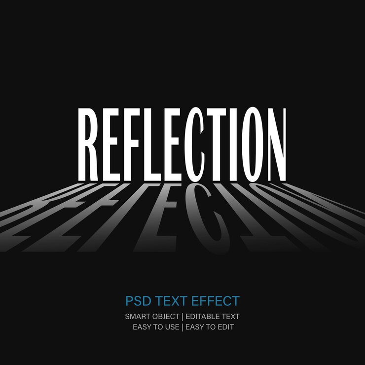 PSD reflexionstext-effekt