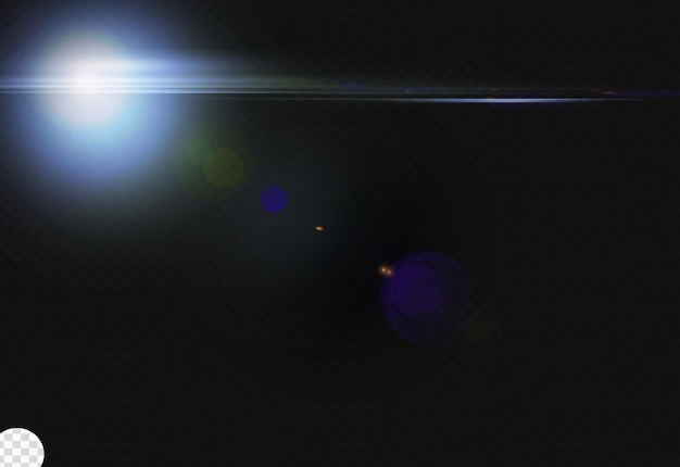 PSD reflexo da lente efeito de faísca brilhante feixes de laser raios de luz horizontais belas chamas de luz