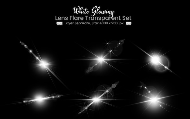 Reflexo de lente branco com coleção abstrata de luzes de lente